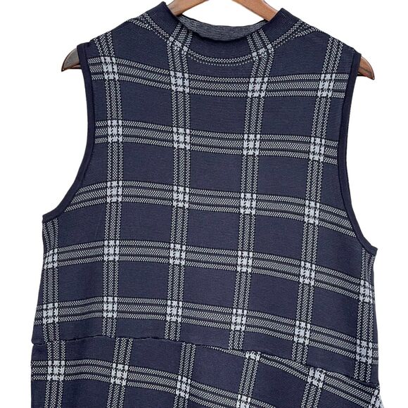 Free Assembly Sweater Dress Women Size XXL Blue Mock Neck Asymmetric‎ Sleeveless - Picture 2 of 6